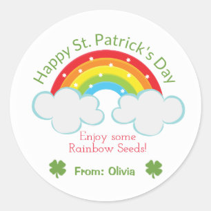 Rond Rainbow Seeds Sticker personnalisé St. Patrick's D