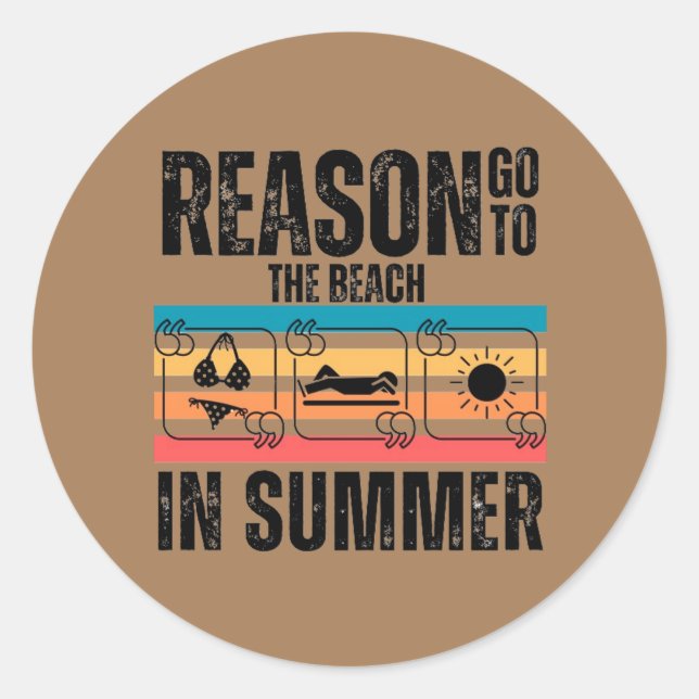 Rond Raison aller à la plage en été Sticker (Devant)