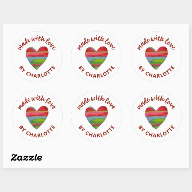 Rond Réalisé Avec Un Sticker Classique De Coeur D'Amour (Feuille)