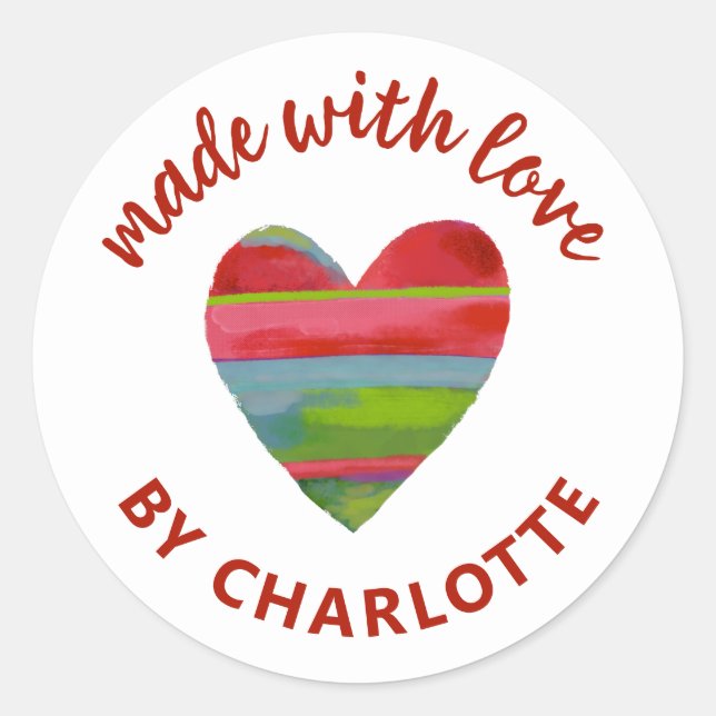 Rond Réalisé Avec Un Sticker Classique De Coeur D'Amour (Devant)