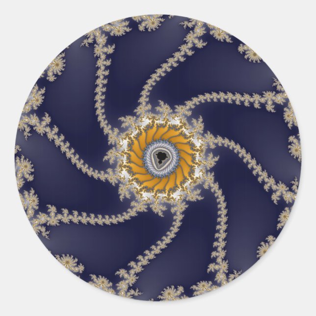 Rond récif fractal - Sticker fractal (Devant)