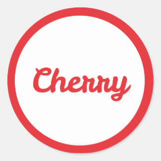 Rond RED Cherry Flavor Round Sticker
