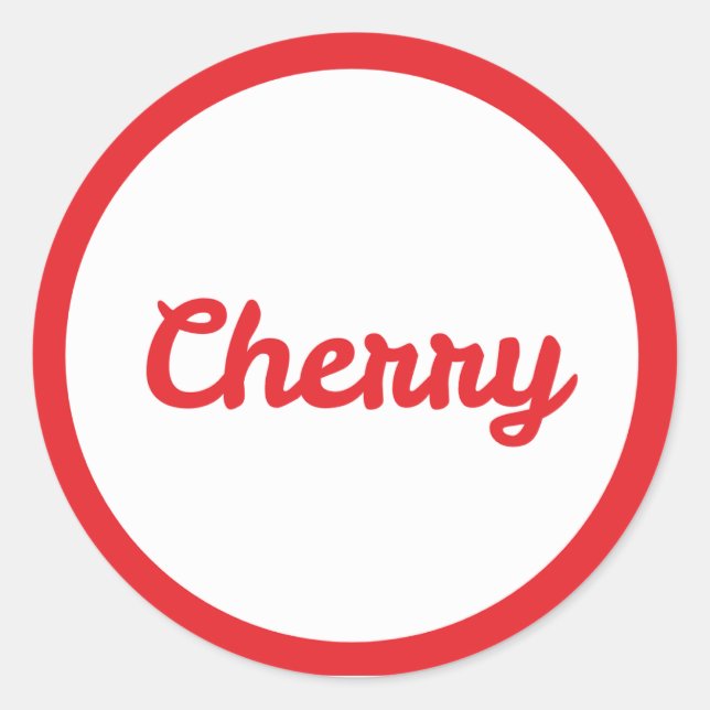 Rond RED Cherry Flavor Round Sticker (Devant)