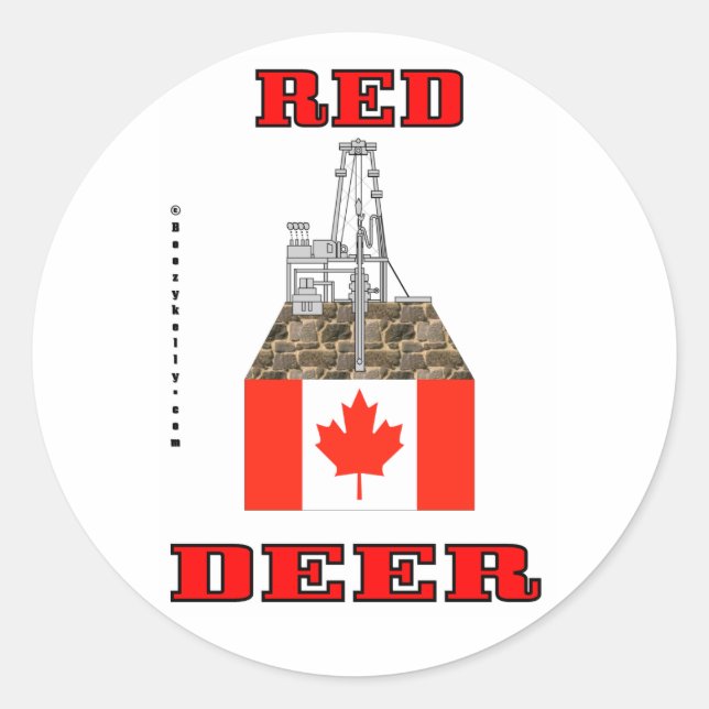 Rond Red Deer, Canada, Sticker pour plate-forme pétroli (Devant)