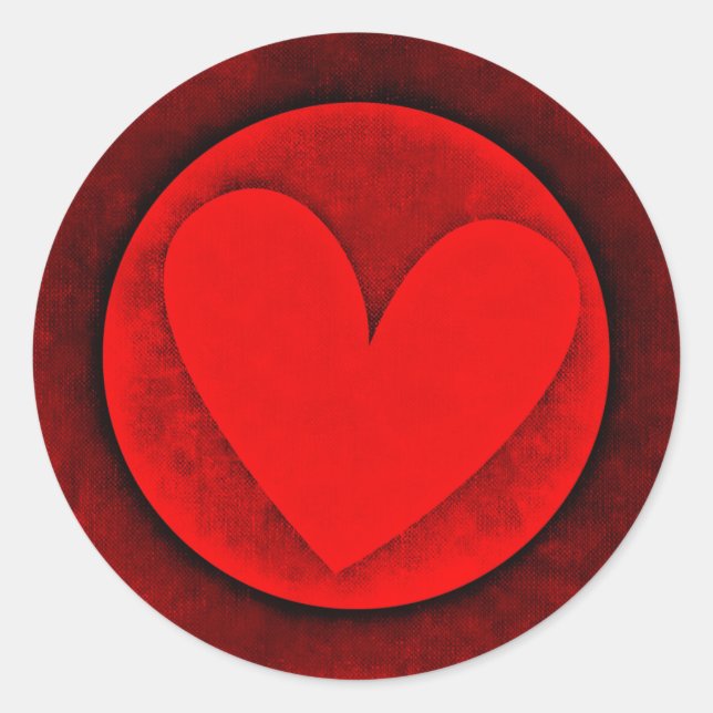 Rond Red Heart Valentine's day Round Sticker (Devant)