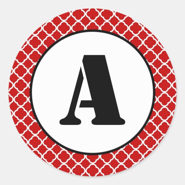 Rond Red Quatrefoil - Sticker Cercle (Devant)