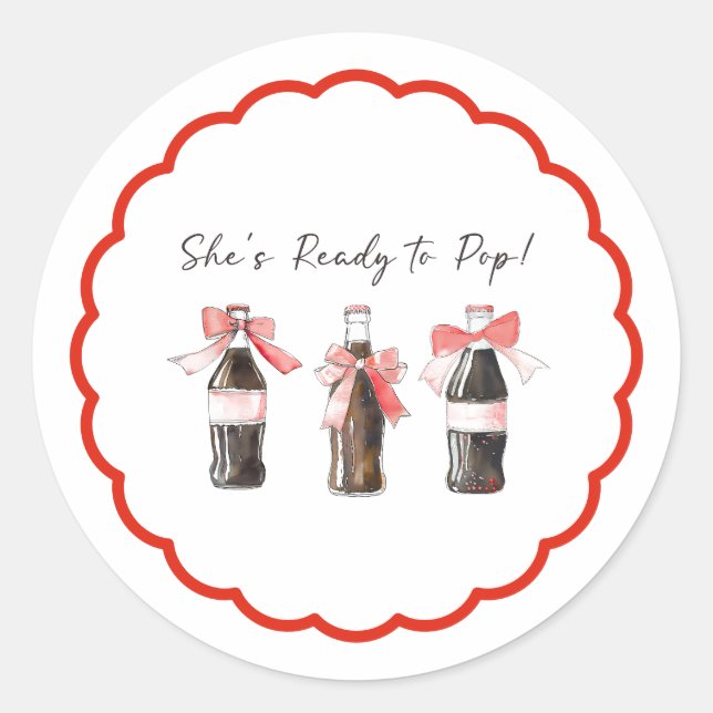 Rond Red Soda Baby Ready to POP Round Sticker (Devant)
