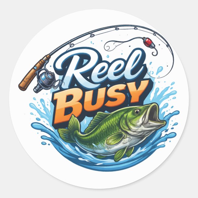 Rond REEL BUSY- Fishing Sticker (Devant)