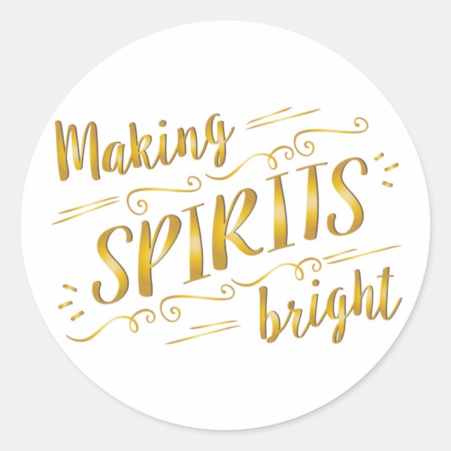Rond Rendre les esprits brillants Sticker Or de Vacance (Devant)