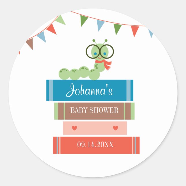 Rond Réserver pour Sticker Baby shower Favor (Devant)