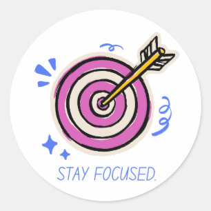 Rond Restez focalisé - Sticker Motivationnel minimal