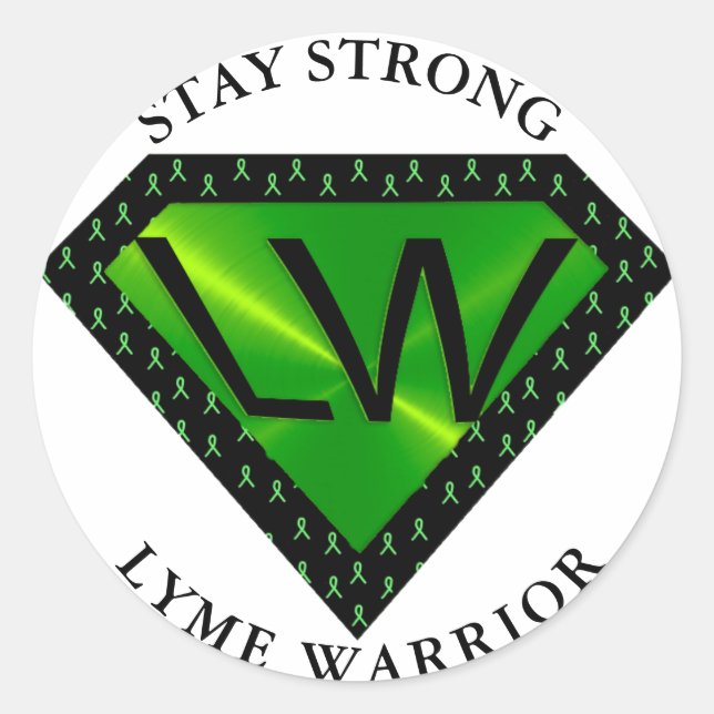 Rond Restez robuste Sticker Lyme Warrior Superpower (Devant)