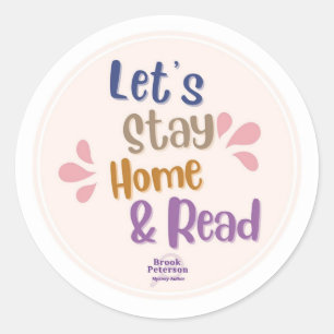 Rond Restons à la maison et lisons Sticker