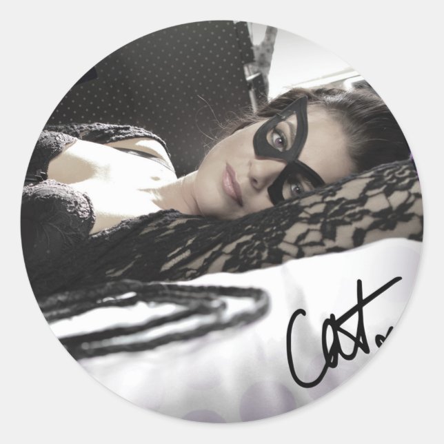 Rond Réveil avec Sticker Cercle Chat (Devant)