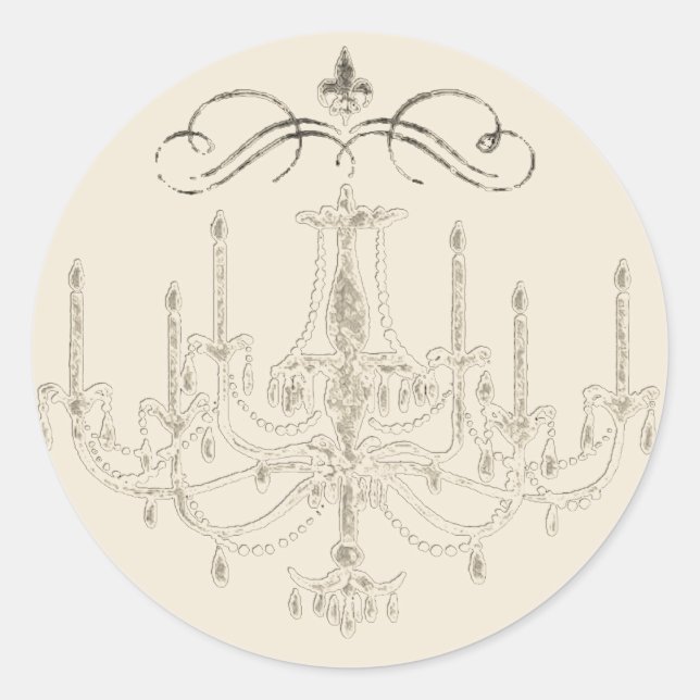 Rond Romance avec un lustre ~ 20 Sticker Mariage (Devant)