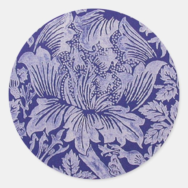 Rond Rose et chardon par William Morris Sticker (Devant)