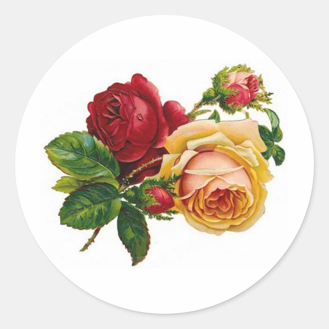 Rond Roses antiques - Sticker (Devant)
