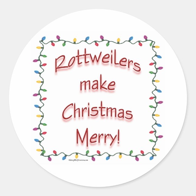 Rond Rottweilers Rendre Noël Joyeux - Sticker (Devant)