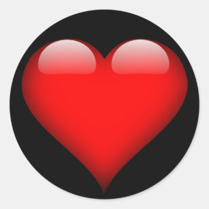 Rond Rouge Coeur brillant, Saint Valentin, Sticker d'am