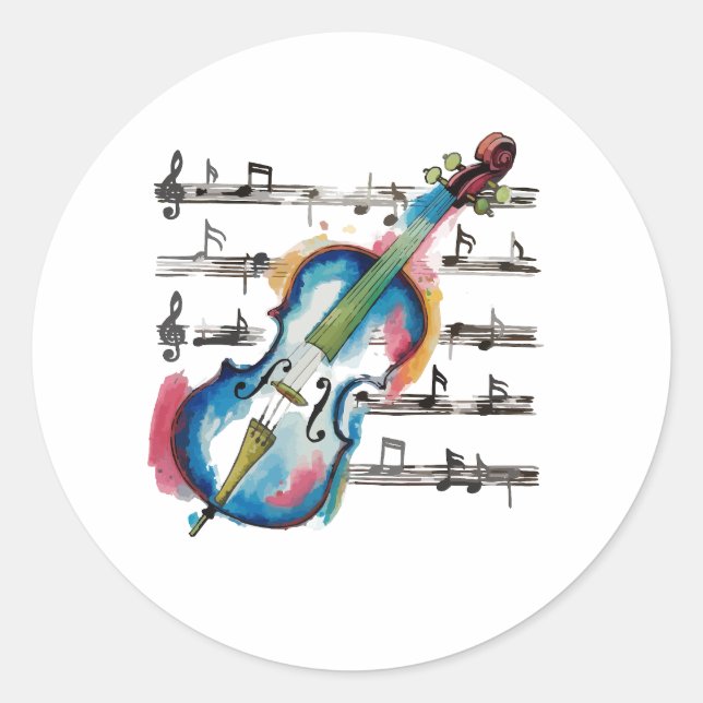 Rond Round abstract violin sticker (Devant)