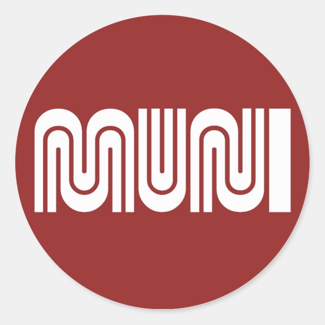 Rond Round Maroon San Francisco Muni Sticker (Devant)