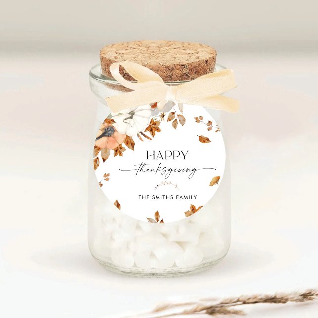 Rond Rustic Pumpkins Thanksgiving Dinner Sticker (Créateur téléchargé)