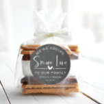 Rond Rustique S'more Love Favoriser Sticker Classic Rou<br><div class="desc">These lovely s'more favor broers est parfait pour baby shower,  bridal shower favors,  birthparties and weddings. See the entire collection for more matching items !</div>