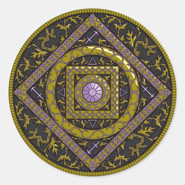 Rond Sagittarius Mandala Sticker (Devant)