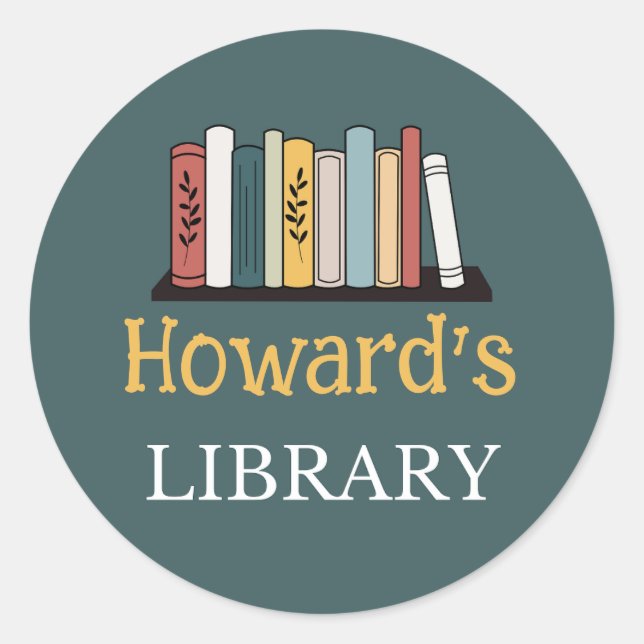 Rond S'AMUSER ! Sticker - Bibliothèque - Personnalisé - (Devant)