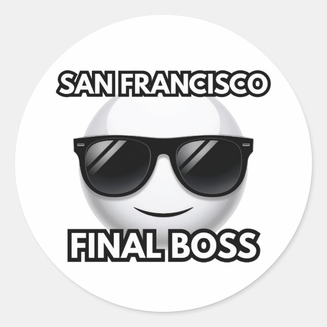 Rond San Francisco Final Boss Cool Emoji Sticker (Devant)