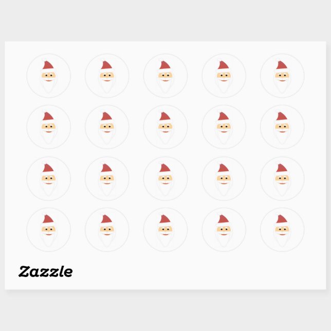 Rond Santa Claus Christmas Holiday Sticker (Feuille)