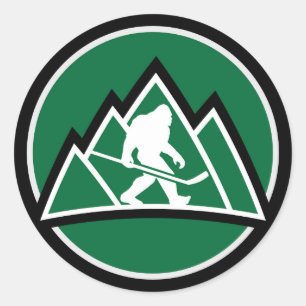 Rond Sasquatch Hockey Sticker - Loin