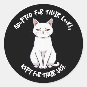 Rond Sassy Cat Sticker