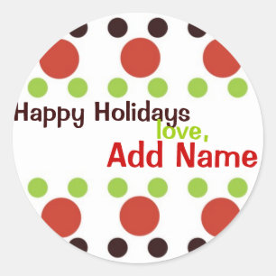 Rond Sassy Dots Sonalized Christmas Sticker