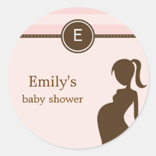 Rond Sassy Mom Baby shower Favoriser Sticker - Rose