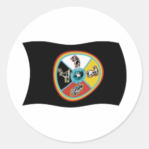 Rond Sault Ste. Sticker à drapeau Marie Tribe