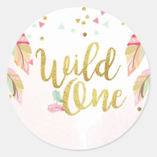 Rond Sauvage une partie Favoriser Tags Sticker Pink Gol