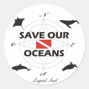 Rond Save Our Oceans - Sticker