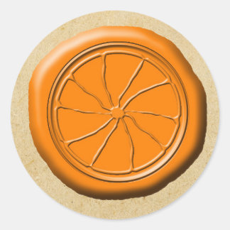 Rond Sceau de cire orange OFMD Slice Design Sticker