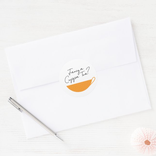 Rond Sceau d'enveloppes d'agrumes orange / Sticker (Enveloppe)