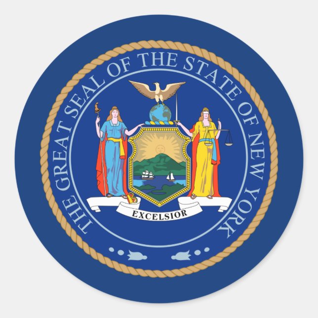 Rond Sceau New Yorker, Sceau New York Sticker (Devant)