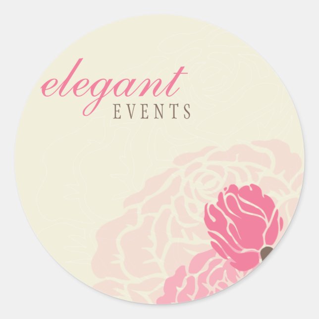 Rond SCEAU STYLISH STICKER :: élégant rose 1 (Devant)