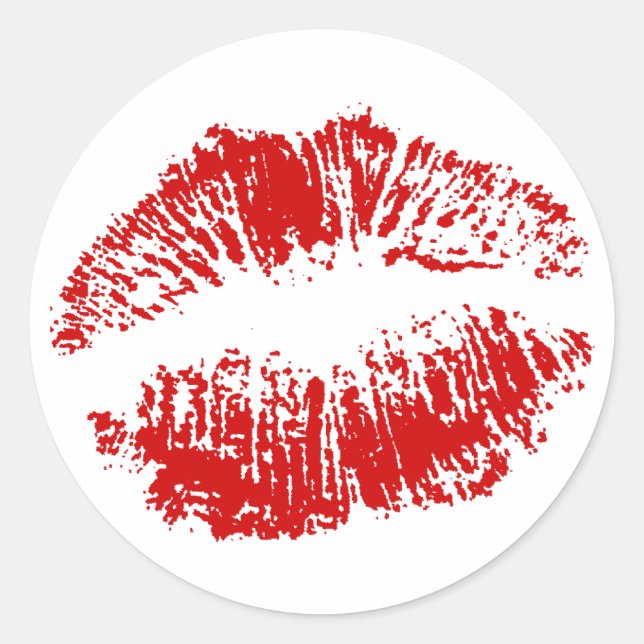 Rond Sceller Enveloppe Sticker Scellé Avec Lèvres Baise (Devant)