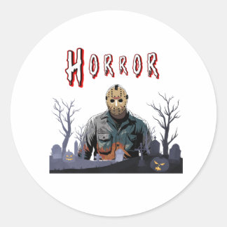 Rond Scène d'horreur Jason Sticker Éffrayant Halloween