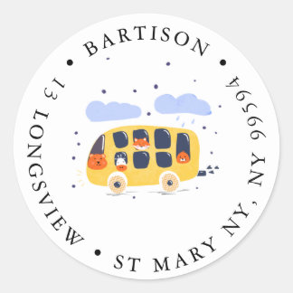 Rond School Bus Company Classic Round Sticker 