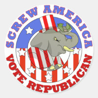 Screw America Vote GOP Sticker