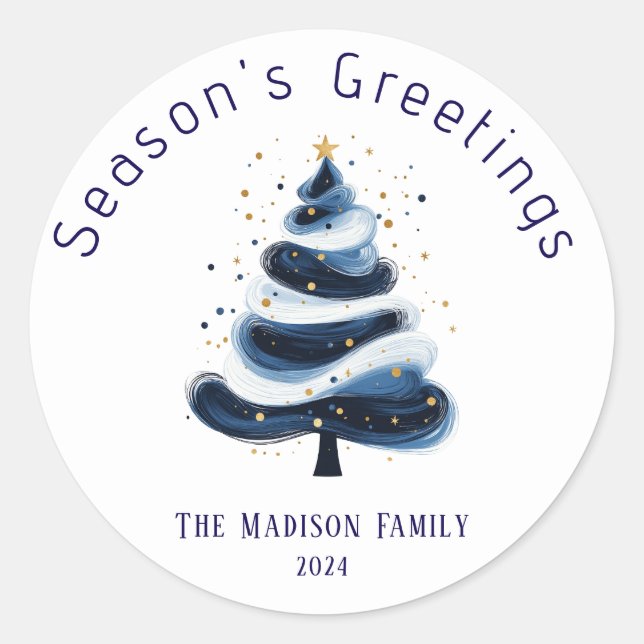 Rond Seasons Greetings Sticker (Devant)