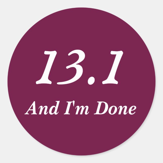 Rond Semi-Marathon Coureurs 13.1 Sticker (Bourgogne) (Devant)