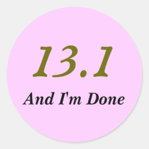 Rond Semi-Marathon Coureurs 13.1 Sticker (Rose)