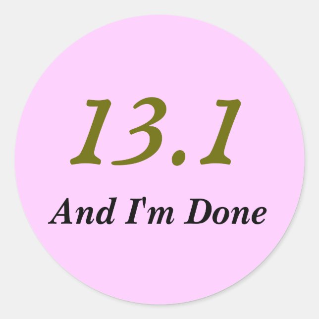 Rond Semi-Marathon Coureurs 13.1 Sticker (Rose) (Devant)